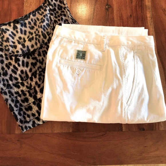 VTG Ralph Lauren White Khaki 12 Cotton - Picture 9 of 16